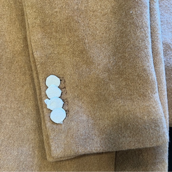 Club Monaco Slim Tailored Wool Trench Coat Women Size M Camel Single Breasted - Picture 15 of 16